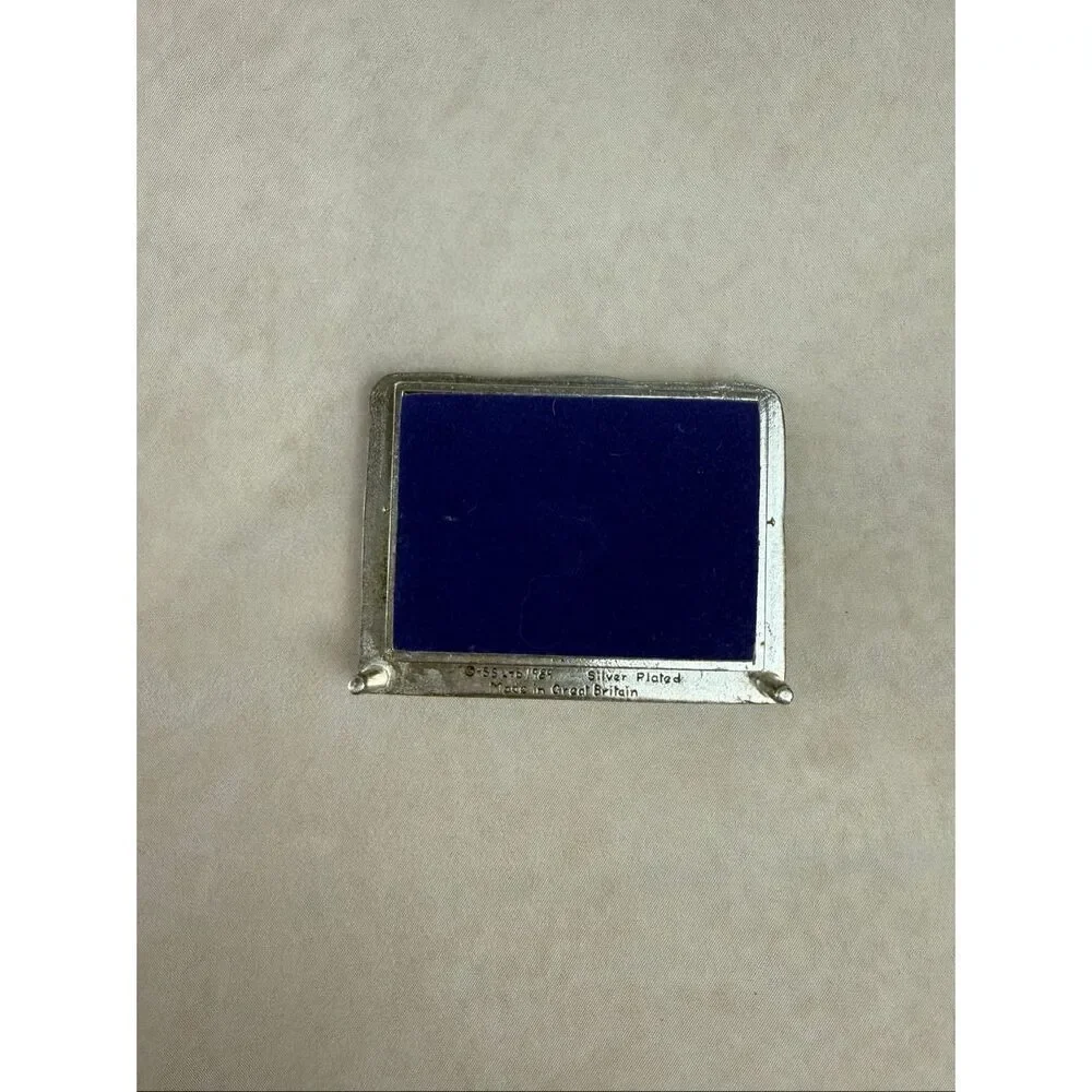 Vintage Sterling Silver Scene Wales Verse Silver Plated Picture Frame 3×2